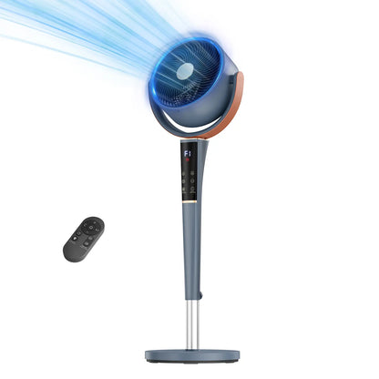 Quiet DC Pedestal Fan, 20dB 15 Speeds, 120° Oscillating Standing Fan with Remote, 12H Timer & Adjustable Height