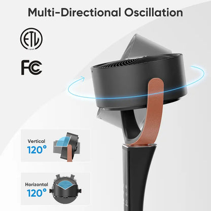 Quiet DC Pedestal Fan, 20dB 15 Speeds, 120° Oscillating Standing Fan with Remote, 12H Timer & Adjustable Height